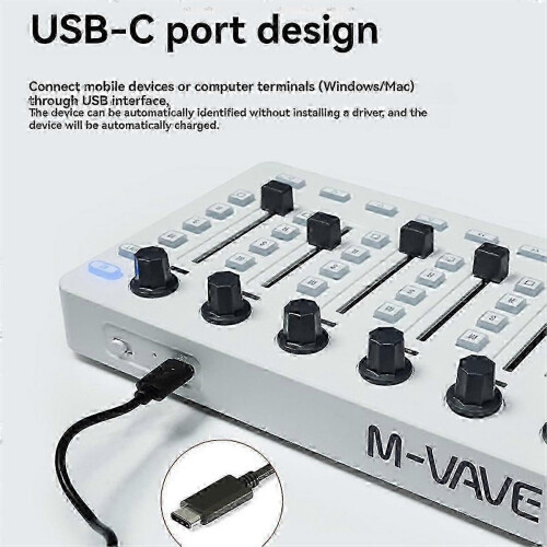 (As show, One size) -Mixer Wireless MIDI Controller Mixing Console Bluetooth USB Controller Mixer for Most Electroacoustic Instruments 2
