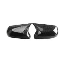 (As show, One size) Carbon Fiber ABS Ox Horn Side Door Rearview Mirror Cover Trim Shells Cap for 2018-2023