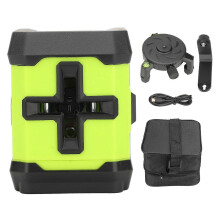(As show, One size) Laser Line Level 2 Lines Green Beam Adjustable Brightness High Visibility IP54 Waterproof Laser Leveling Tool