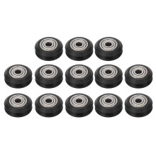 (As show, One size) 13Pcs 3D Printer Wheel POM V Shape Wear Resistance 3D Printer Wheel Bearing 625ZZ Black