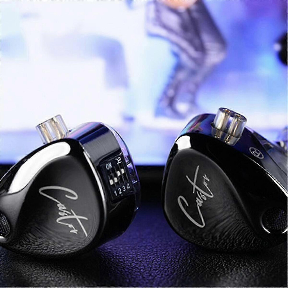 (As Show, One Size) Castor In Ear Headphones Hifi Bass Sound Noise Isolating Dual-Dynamic Driver Wired Earbuds Mic 4633396590815