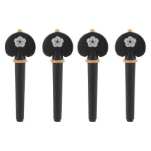 (As show, One size) 4Pcs Cello Pegs String Tuning Hand Carved Ebony Wood Musical Instruments Accessories CL-70