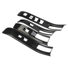 (As show, One size) For Frontier 2022-2024 Car Window Lift Switch Panel Cover Trim Interior Accessories ,abs Carbon Fib