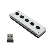 (As show, One size) Silent Silicone Bluetooth Custom Programming Macro Keyboard 5-Keys Macropad Copy Paste USB Keypad,B