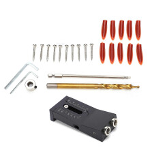 (As show, One size) 2Hole Drilling Guide Locator 15 Degree Positioner Tools Kit for Woodworking Punching