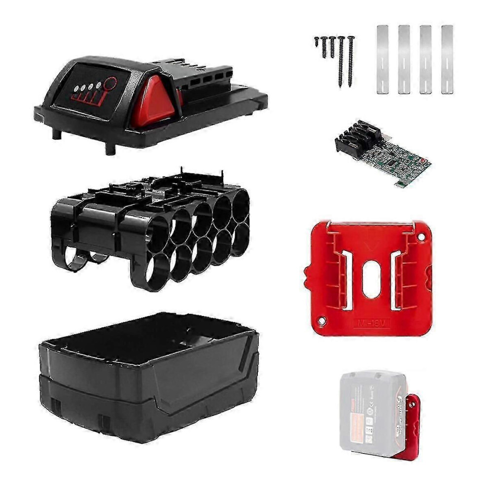 (As Show, One Size) 5Ah 10C 18650 Battery Case Replacement For 48-11-1850 48-11-1840 48-11-1852, Battery Repair Kit Diy 4633396595391