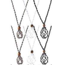 (As show, One size) 6Pcs Cord Stone Necklace Holders Woven Stone Holder Delicate Crystal Necklace Holders