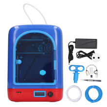 (As show, One size) Mini 3D Printer FDM 80x80x80mm High Accuracy 0.6mm Nozzle with PLA Consumable for DIY Crafting EU Plug 100240V