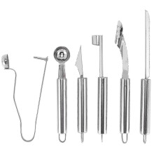 (As show, One size) 6 Pcs Jalapeno Pepper Corer Tools,Stainless Steel Fruit and Vegetable Corer,Cherry Pitter Zucchini