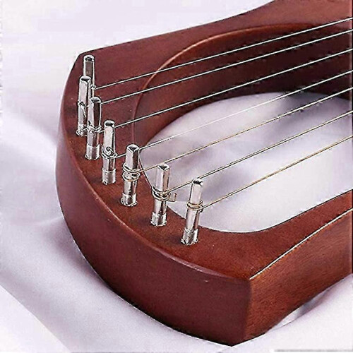 (As show, One size) 7-string Lyre Harp Mahogany Solid Wooden Metal Strings Stringed Instruments 1