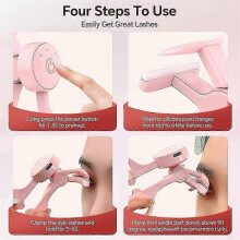 (As show, One size) Electric Eyelash Curler with 3 Heating Model Portable Eye Lash Perm Shaping and Thermal Eyelash Clip White