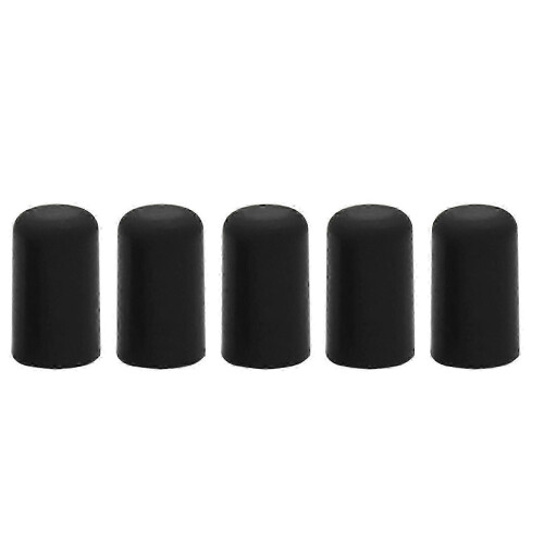 (As show, One size) 5Pcs Portable Black Cello Rubber Endpin Tip Protector Musical Instruments Accessory