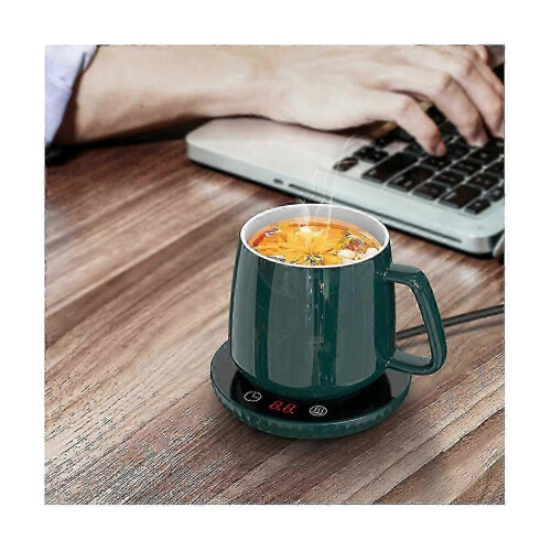 (As show, One size) Thermostat Cup Digital Display Heating Insulation Coffee Coaster Ceramic Heating Pad Heating Cup Base(EU Plug) 1