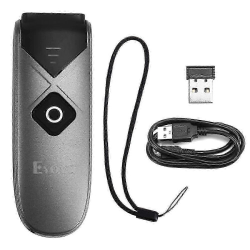 (As show, One size) Mini Portable 1D 2D Bluetooth 2.4G Barcode Scanner QR Code Screen Image Reader