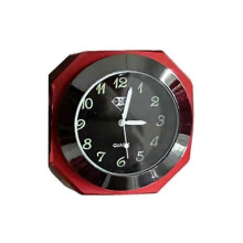 (As show, One size) Motorcycle Clock Waterproof Mount Quartz Clock Watch Luminous Clock for 22-28mm Handlebar Styling Black Red
