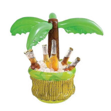 (As show, One size) Inflatable Drink Cooler Large Capacity Ice Bucket in Coconut Tree Design Inflatable Cooler for Indoor Outdoor Summer