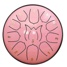 (As show, One size) 6-Inch 11-Tone Rain Drum Outdoor Garden Rain Drum Waterproof Music Rain Drum Forget Friends Drum Adult Handheld Drum,C
