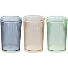 (As show, One size) Toothbrush Cup Plastic Toothbrush Cup Heat Resistant Transparent Toothbrush Cup Reusable Portable Mouthwash Cup for Home Bathroom (Blue Green Yellow)