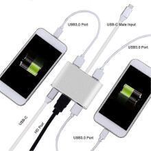 (As show, One size) 5 in 1 Usb Hub USB C to -Compatible Splitter HUB USB 3.0 Docking Station Laptop Docking Station