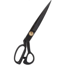 (As show, One size) Vintage Black Steel Professional Sewing Scissors Clothes Leather Fabric Craft Scissors Dressmaking Scissors (Black) (1pcs)