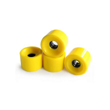 (As show, One size) Skateboarding Accessories Skateboard Wheels, 70 x 51 mm Longboard Wheel, Double Rocker Road Wheel, Colourful Longboard Wheels (Wheels of 4) Yellow