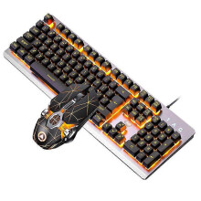 (As show, One size) Wired Gaming Keyboard LED Rainbow Backlit Gaming Keyboard RGB Gaming Ergonomic Wrist Rest 104 Keys for Windows & Mac PC Gamers