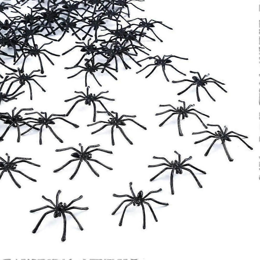 Kikidex (As Show, One Size) Halloween Decorative Spiders Small Black White Plastic Fake Spider Tonovelty Funny Joke Prank Realistic Propsblack200pcs White,Black