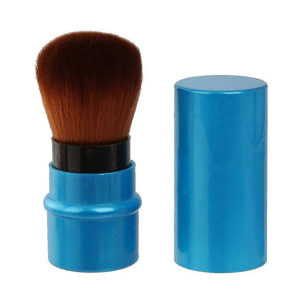 Kikidex Blue (As Show, One Size) Retractable Blush Brush Portable Makeup Powder Brush Blending Powder Or Blush Cosmetic Tools With Super Soft Bristles Very Af
