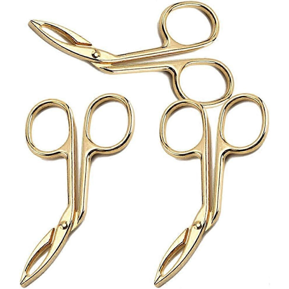 Kikidex Golden (As Show, One Size) Stainless Steel Eyebrow Tweezers Stainless Steel Eyebrow Tweezer Slant Tip Tweezer Clip For Hair And Eyebrows Personal Caregold3pc