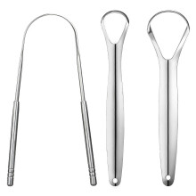 (As show, One size) 3-pack metal tongue scraper adult tongue scraper stainless steel tongue scraper tongue scraper portable tongue scraper