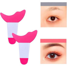 (As show, One size) Reusable Mascara Eyelash Shield Applicator Guard Tool Eyelash Eyeshadow Auxiliary Guard Tool Pads Eyelash Guide for Eye Makeup (rose red)2PCS
