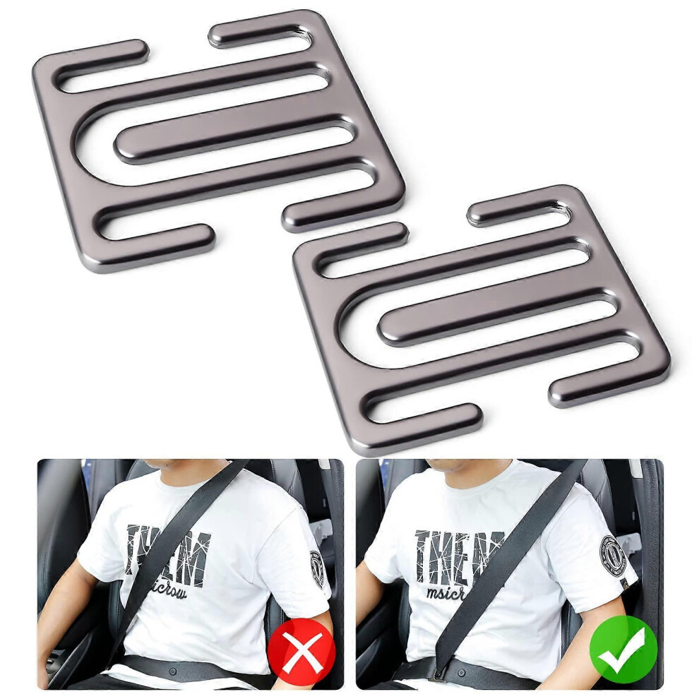 (As Show, One Size) 2Pcs Seat Belt Clips, Seatbelt Adjuster Universal All Auto Models, Improve Driving Comfort, Suitable For Adults, Kids, Fat Man -Gs 5033941329041