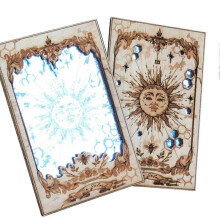 (As show, One size) Sun XIX Tarot Card Mirrors Wooden Tarot Mirror Home Ornament