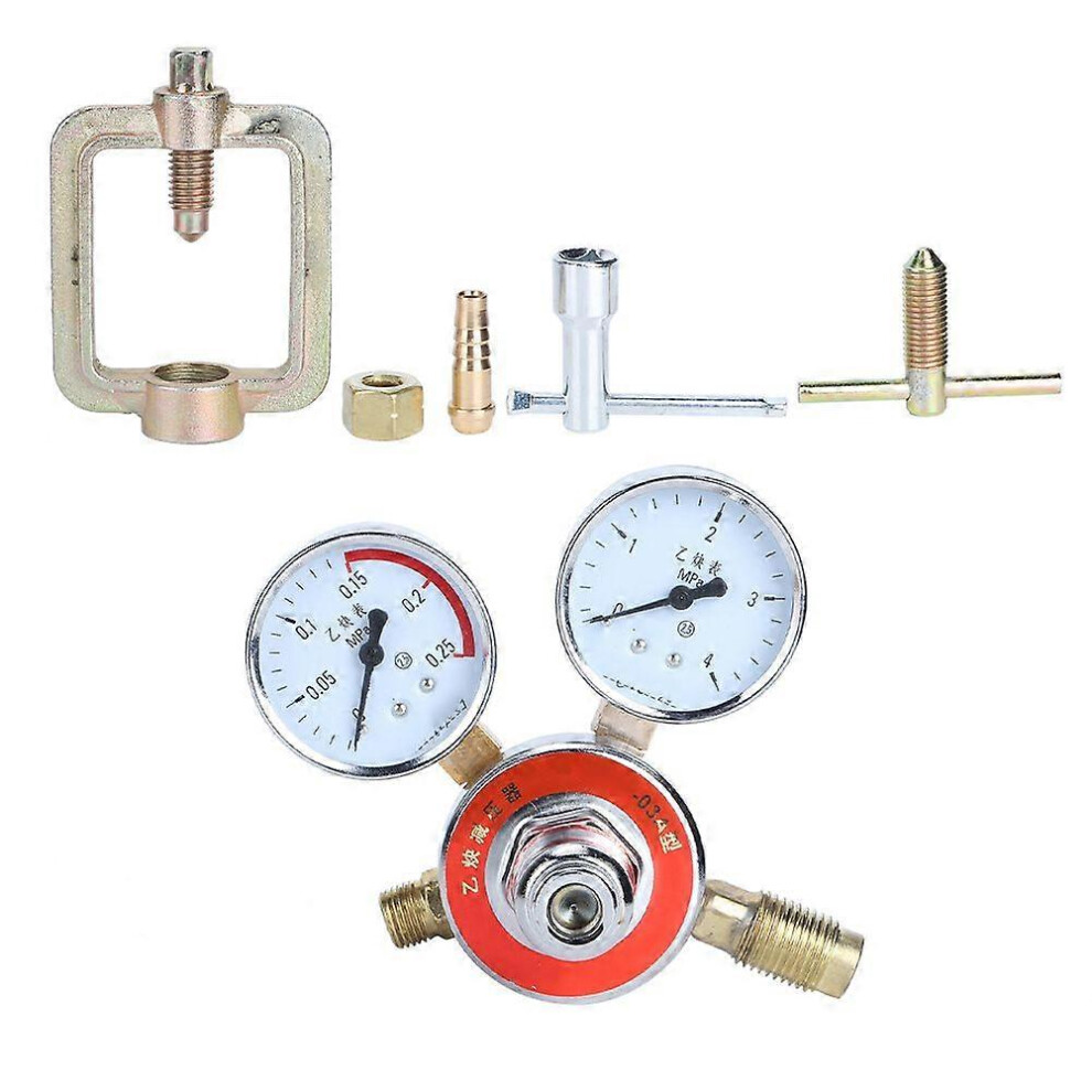 (As Show, One Size) 0.25X4mpa Acetylene Pressure Regulator Gauge Acetylene Pressure Regulating Reducing Valve 4123173358733