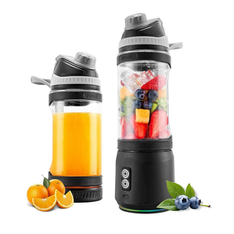 (dark grey, One size) Portable Blender, Tamper Resistant 300W, for Shakes and Smoothies, 24 oz Travel Blender USB Rechargeable, BPA Free Sports Bottle-image-OPC-PHJVPNQ-NEW