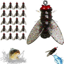 (8mm, One size) Bionic Fly Fishing Bait(20PCS), 2024 New Fly Hook Soft Bait Add Fish Attractant Fishing Gear, Small Fly Hook Fly Fishing Bait