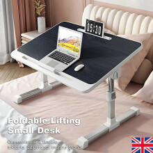(As show, One size) Black Folding Desk Laptop Table Bed Sofa Desk Stand Office Home Adjustable Tray