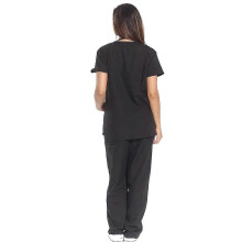 (M, Carribean Blue) Women's Scrub Sets Six Pocket Medical Scrubs (V-Neck with Cargo Pant)