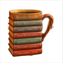 Book Series Coffee Mug Resin Figurine Literary Themed Cup Ornament for Bookshelf Desk Decor Creative Gift Book Lovers Readers