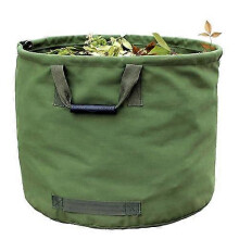 (As show, One size) Reusable, sturdy garden waste bags with rubber handles for efficient garden waste collection 1 pcs Green