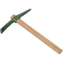 (As show, One size) Small Pickaxe Hoe with Wooden Handle Pick Axe for Transplanting Digging Planting Tool Yard Garden 1pcs