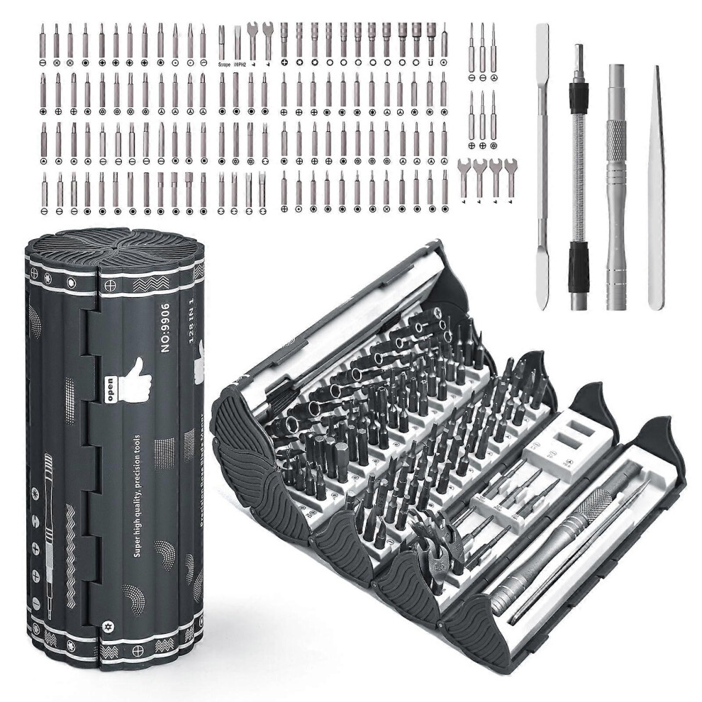 (As show, One size) 128 in 1 Magnetic Precision Mechanic Tool Set, Mini Screwdriver Set, Suitable Repair for iPhone, Laptop, Camera, PC -GSL