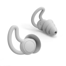 (Gray 3 layers, One size) Noise Cancelling Earplugs for Sleeping, Noise Reduction Earplugs, Reusable Soft Silicone Earplugs, Noise Sensitivity and Flying, 40dB Noise Reduction