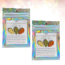 (Green x yellow, One size) Autumn Leaves Pocket Hug Keepsake Gift, A First Gift of Autumn, A Little Pocket Hug, Autumn Leaf Pocket Card Keepsake, Good Luck Gifts for Him and He