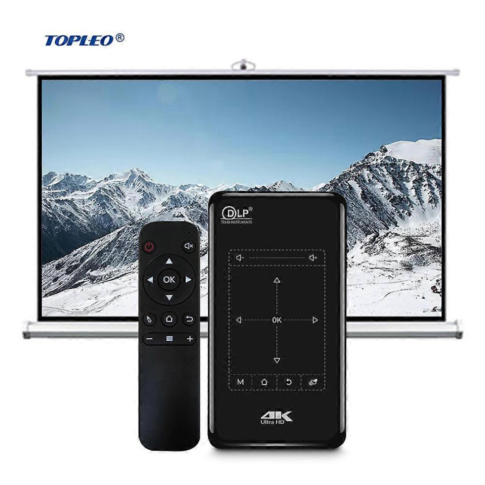 (As show, One size) Commercial price Touch Panel remote control DLP 4K decoding multimedia HD Input smart ni pocket projector