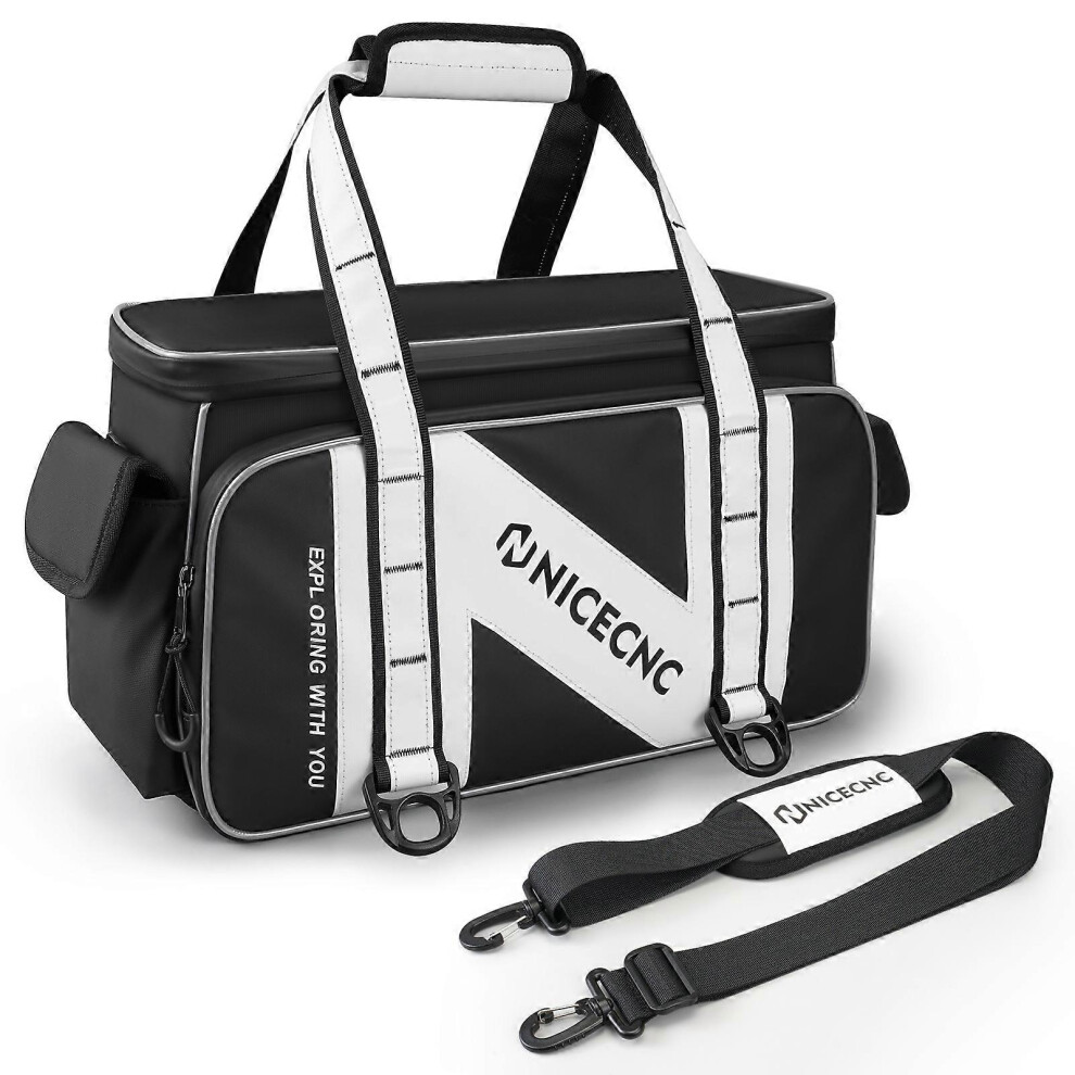 (white, One size) 10L Motorcycle Cooler Bag for Harley Kawasaki Universal Motorbike Saddlebag Touring Luggage Storage Suitcase Hand&Shoulder Bag
