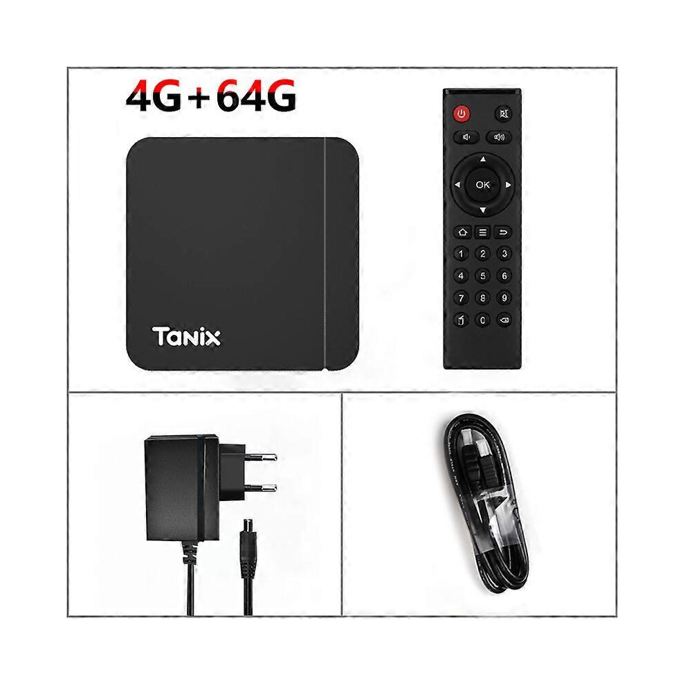 (EU Plug, 4G 32G) Tanix W2 Smart TV Box Android 11 Amlogic S905W2 2GB 16GB Support H.265 AV1 Dual Wifi HDR 10+ Media Player Set Top Box