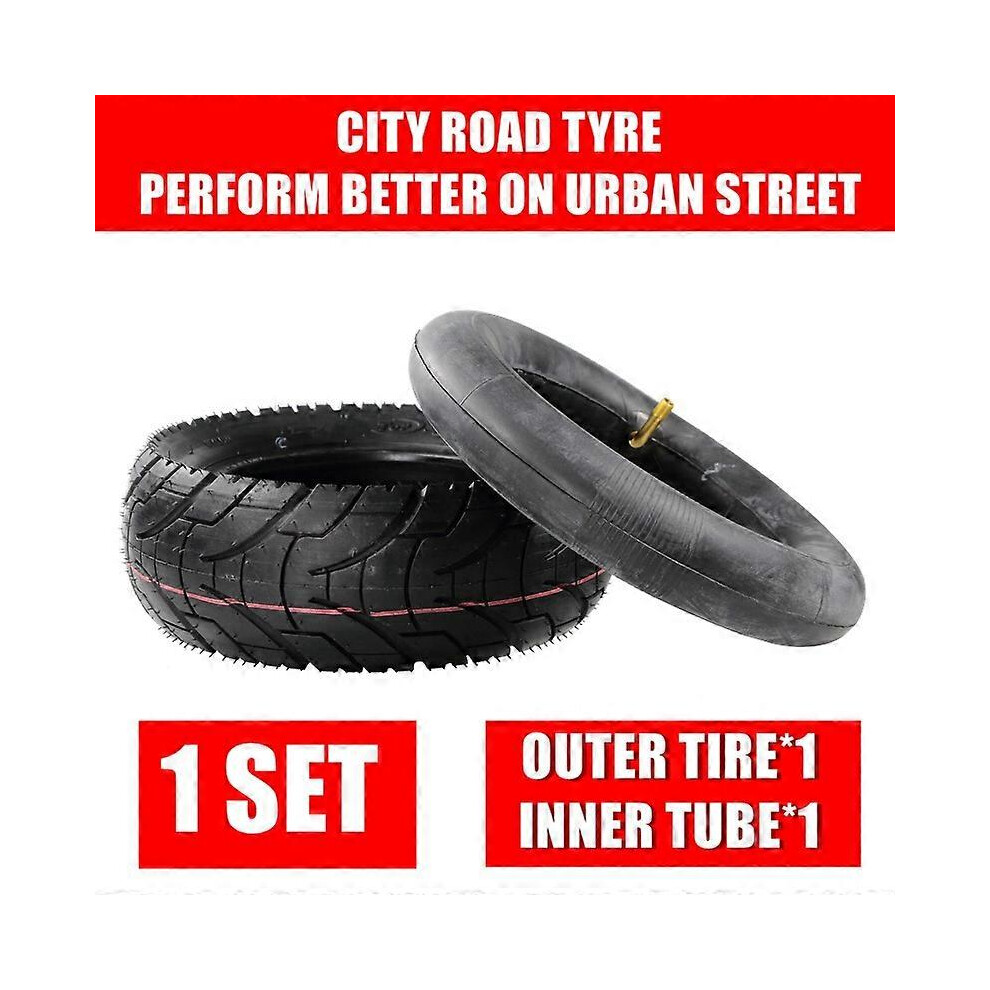 (As show, One size) Universal 10 Inch Widened City Road Pneumatic Tire for  10+ ZERO 10X Kaabo Mantis Inokim OXO Electric Scooter Urban Street