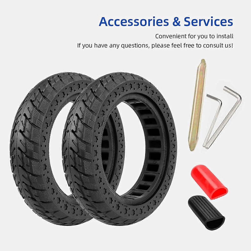 (As show, One size) 8.5x2 Off-road Solid Tire For Xiaomi M365 Pro Pro2 1S MI3 Electric Scooter 8.5 Inch Tyre Wheel Shock Honeycomb Tire Parts