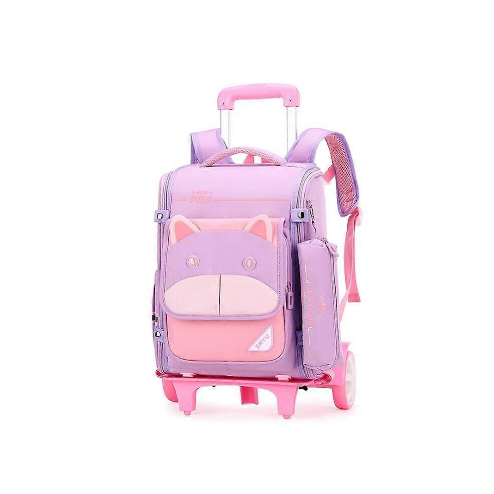 (2 wheels, One size) School Trolley Bag For boys Rolling backpack For girls Orthopedic kids wheeled Backpack with pen bag school backpack with Wheels